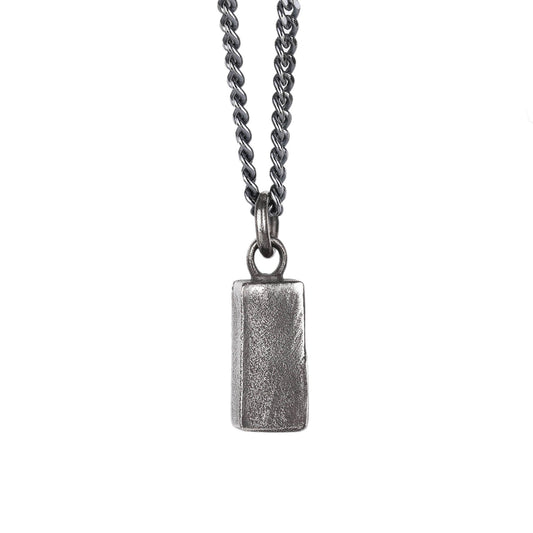 EIJI Necklace Block Pendulum handmade jewelry for man oxidized sterling silver jewelry for men rustic handmade jewelry man