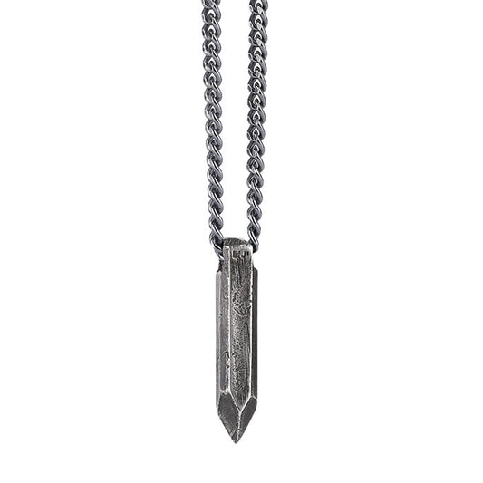 EIJI Necklace Crystal Shape Necklace handmade jewelry for man oxidized sterling silver jewelry for men rustic handmade jewelry man
