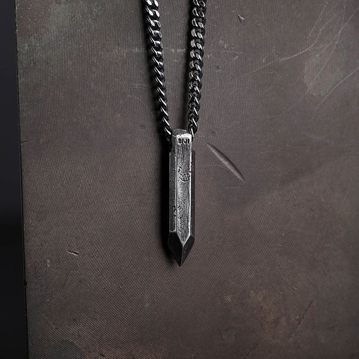 EIJI Necklace Crystal Shape Necklace handmade jewelry for man oxidized sterling silver jewelry for men rustic handmade jewelry man