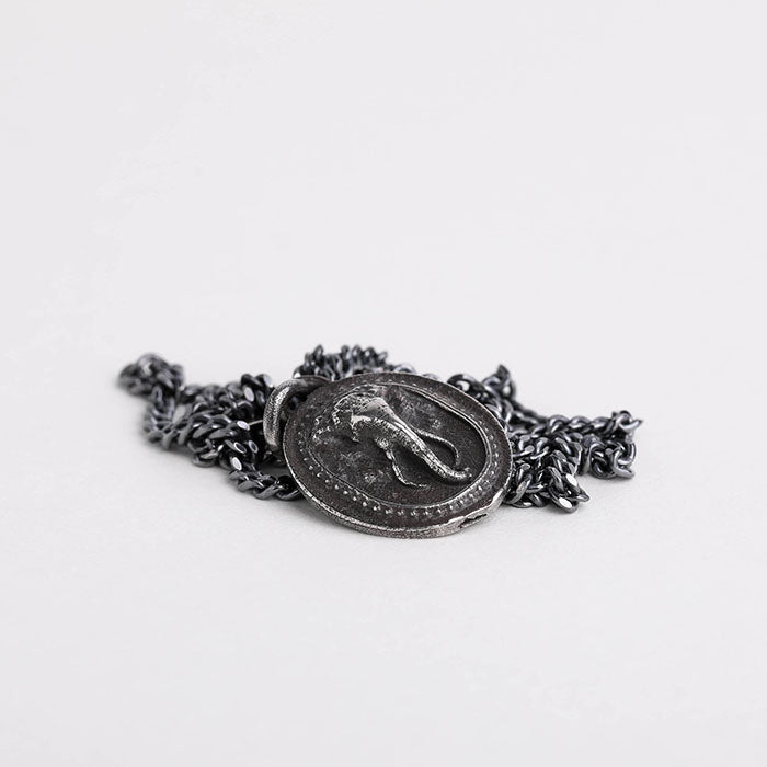 EIJI Necklace Indian Elephant Pendant handmade jewelry for man oxidized sterling silver jewelry for men rustic handmade jewelry man