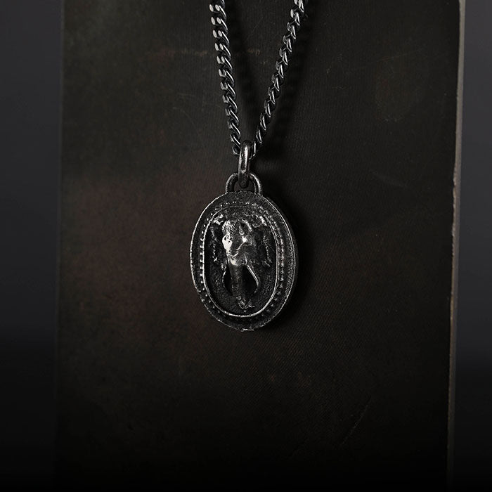 EIJI Necklace Indian Elephant Pendant handmade jewelry for man oxidized sterling silver jewelry for men rustic handmade jewelry man