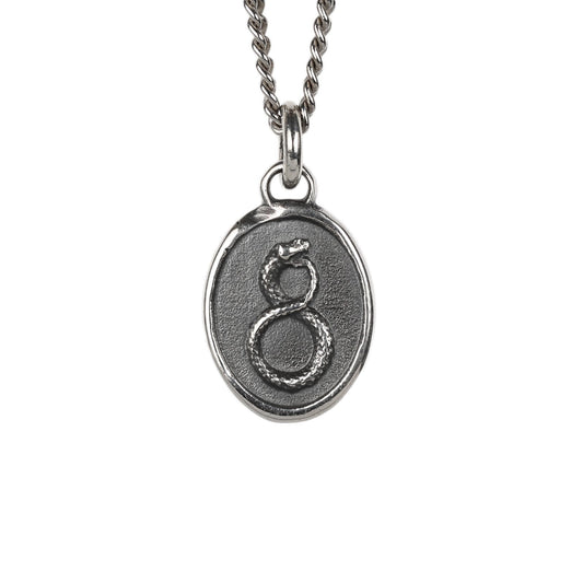 EIJI Necklace Infinity Ouroboros handmade jewelry for man oxidized sterling silver jewelry for men rustic handmade jewelry man