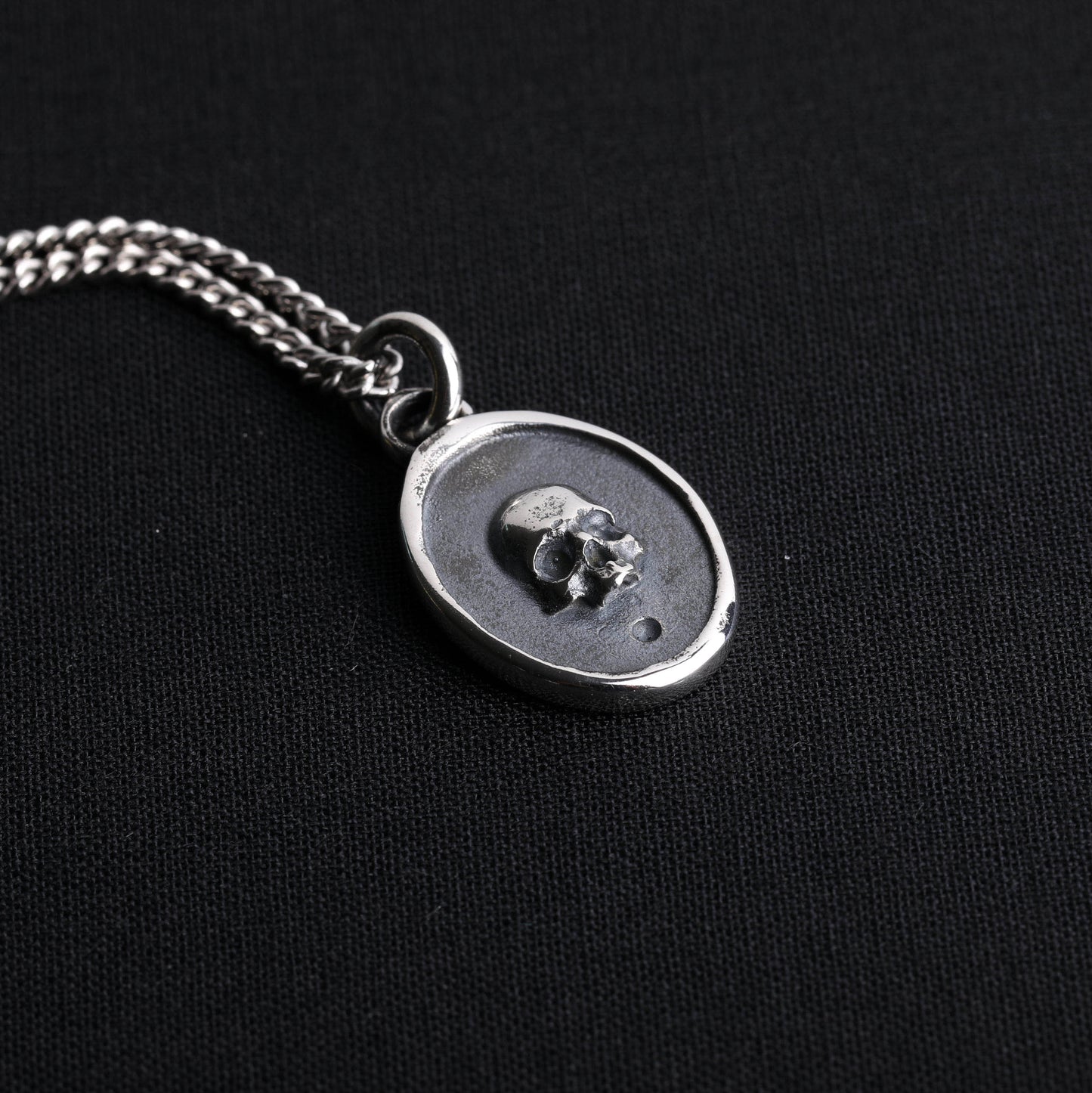 EIJI Necklace Life and Death Skull Tag handmade jewelry for man oxidized sterling silver jewelry for men rustic handmade jewelry man