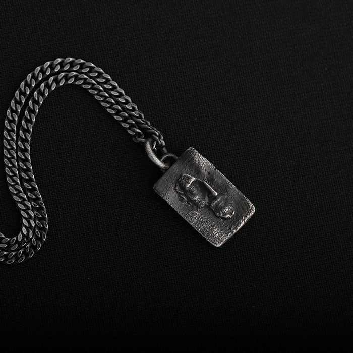 EIJI Necklace Marcus Aurelius handmade jewelry for man oxidized sterling silver jewelry for men rustic handmade jewelry man