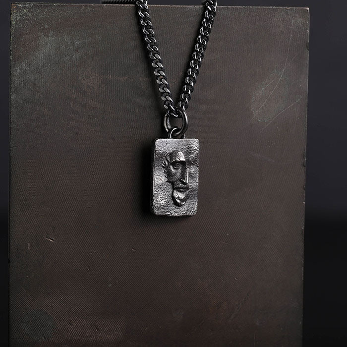EIJI Necklace Marcus Aurelius handmade jewelry for man oxidized sterling silver jewelry for men rustic handmade jewelry man