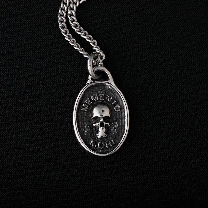 EIJI Necklace Memento Mori handmade jewelry for man oxidized sterling silver jewelry for men rustic handmade jewelry man
