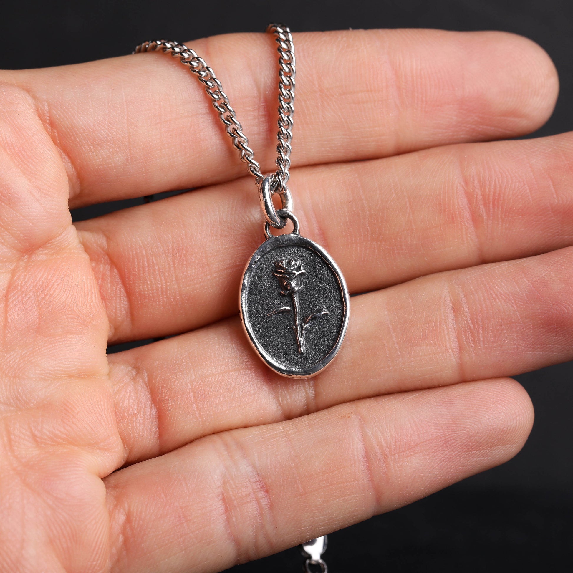 EIJI Necklace Memento Vivere Tag handmade jewelry for man oxidized sterling silver jewelry for men rustic handmade jewelry man