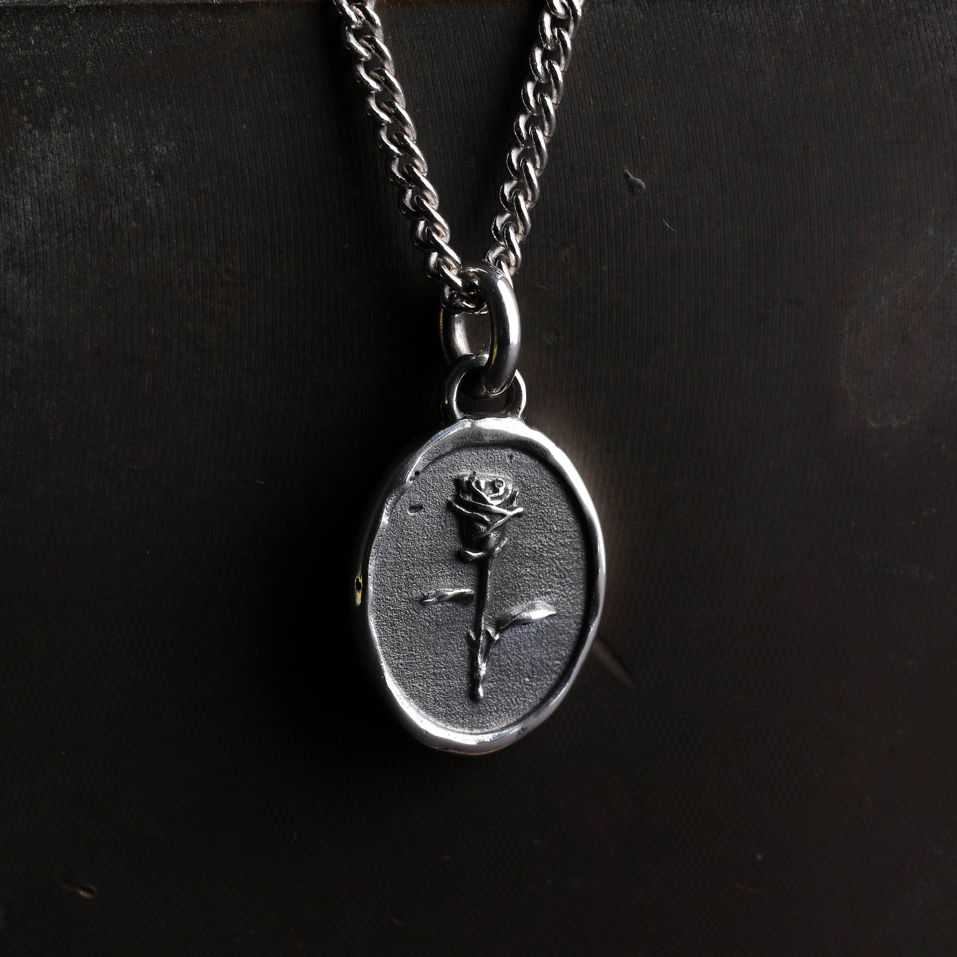 EIJI Necklace Memento Vivere Tag handmade jewelry for man oxidized sterling silver jewelry for men rustic handmade jewelry man