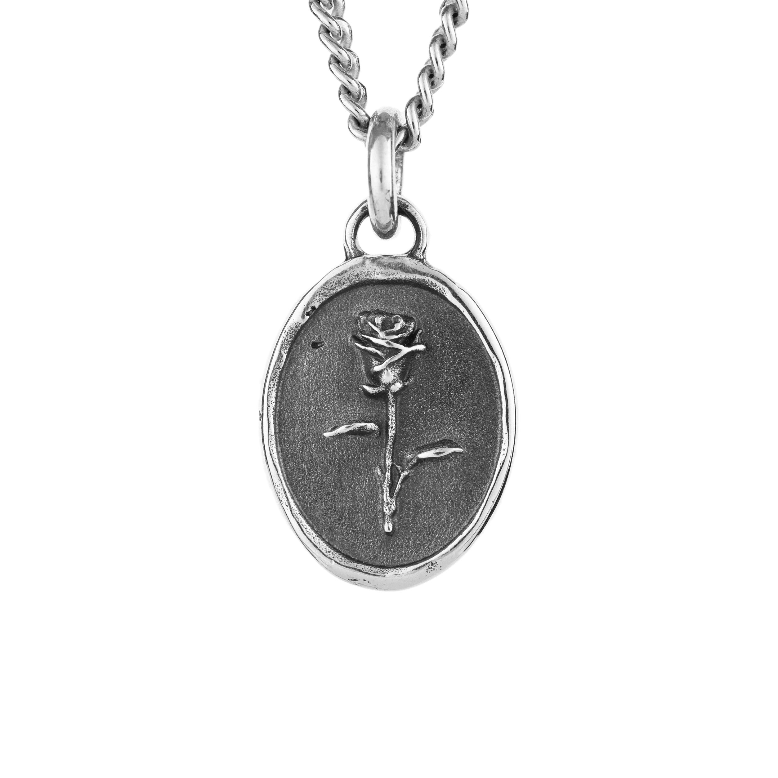 Men't Necklace Memento Vivere Pendant Tag in Sterling Silver – EIJI