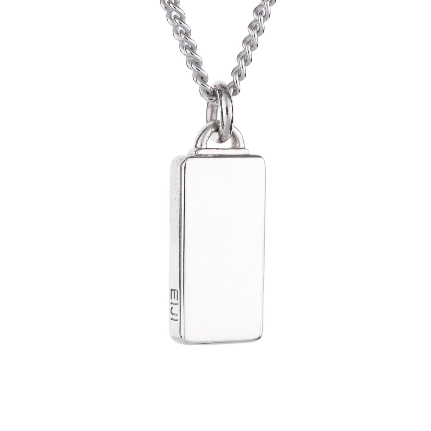 EIJI Necklace Mirror Dog Tag Pendant handmade jewelry for man oxidized sterling silver jewelry for men rustic handmade jewelry man