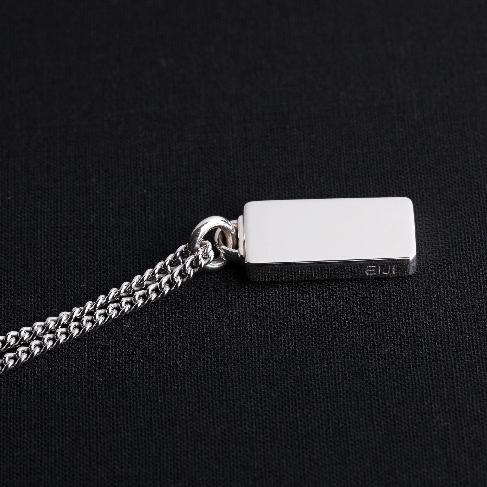 EIJI Necklace Mirror Dog Tag Pendant handmade jewelry for man oxidized sterling silver jewelry for men rustic handmade jewelry man