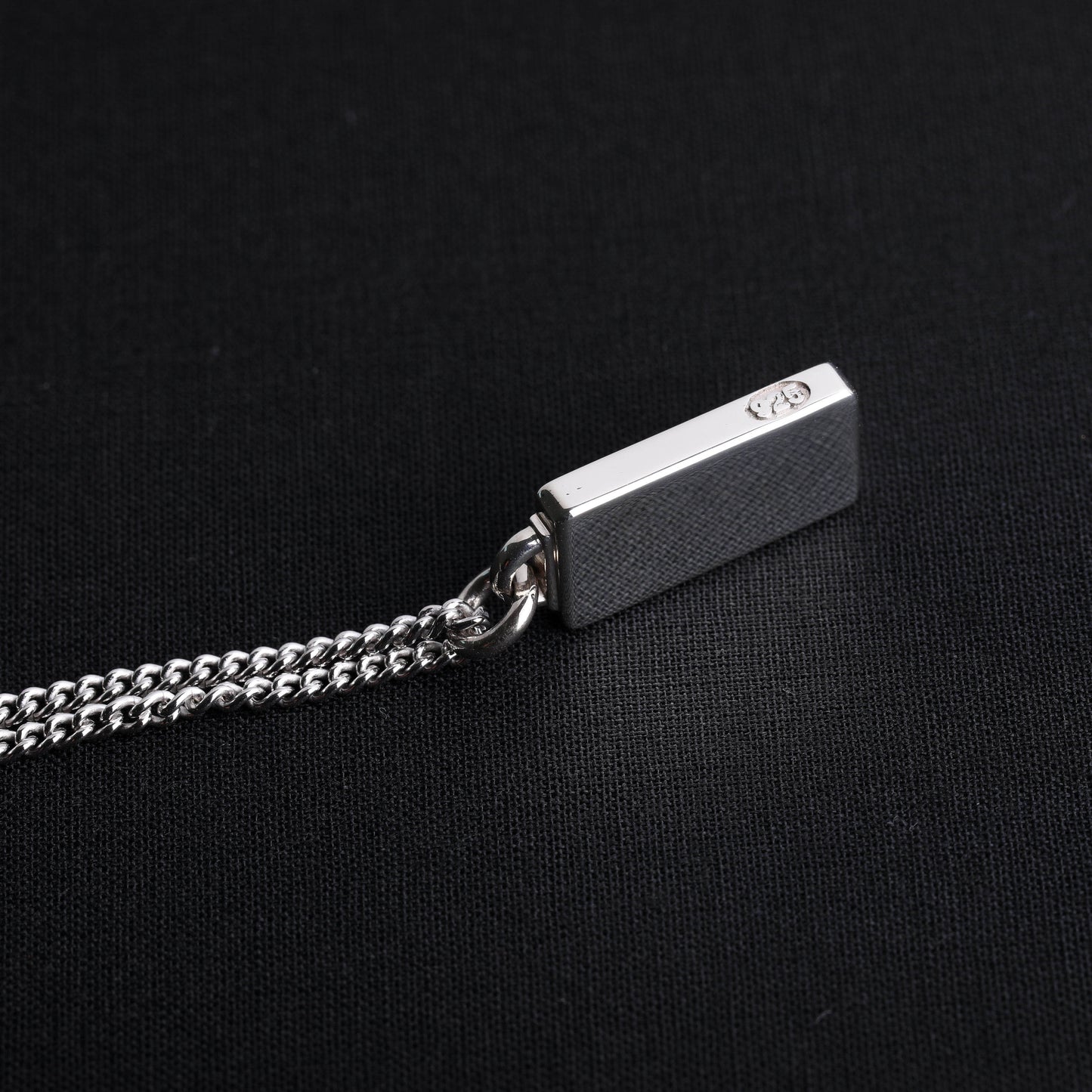 EIJI Necklace Mirror Dog Tag Pendant handmade jewelry for man oxidized sterling silver jewelry for men rustic handmade jewelry man