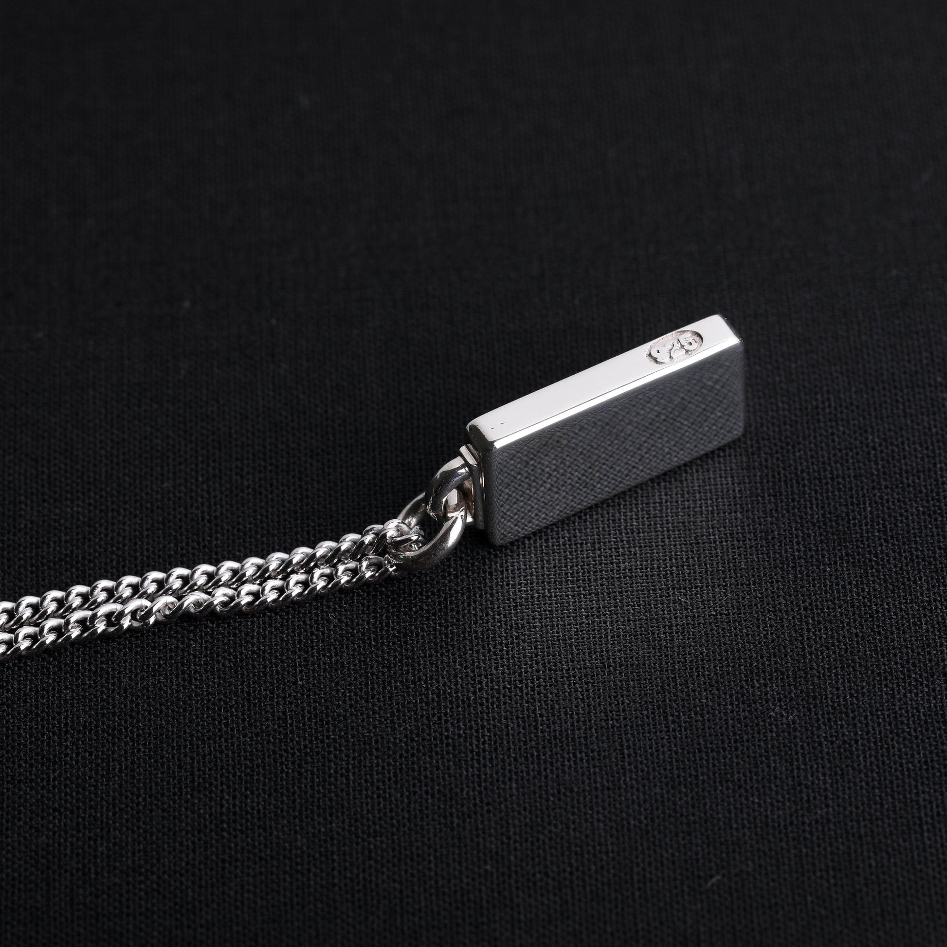 EIJI Necklace Mirror Dog Tag Pendant handmade jewelry for man oxidized sterling silver jewelry for men rustic handmade jewelry man