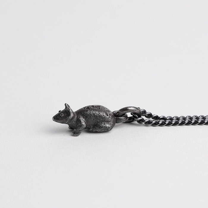EIJI Necklace Mouse handmade jewelry for man oxidized sterling silver jewelry for men rustic handmade jewelry man