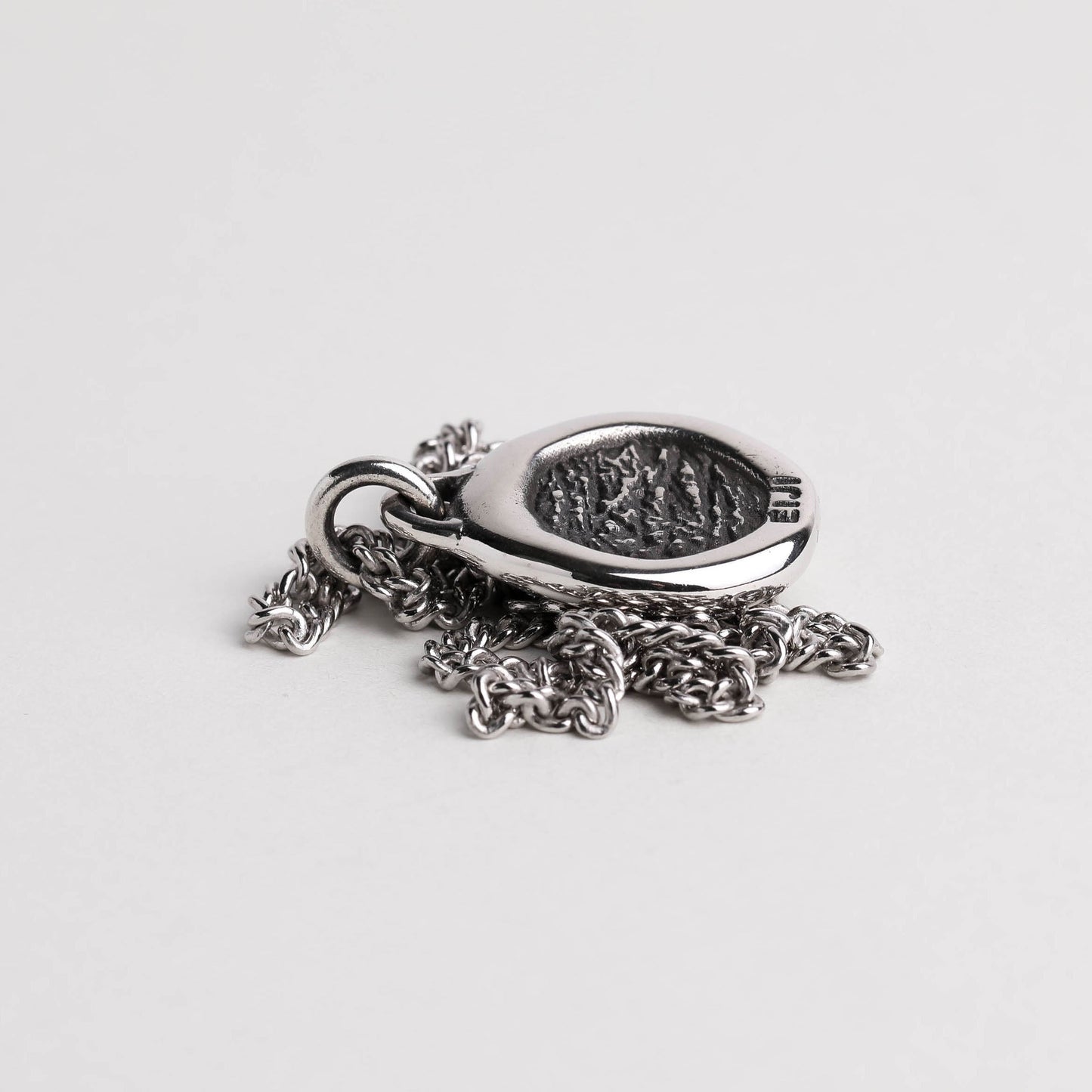 EIJI Necklace Rustic Organic Tag handmade jewelry for man oxidized sterling silver jewelry for men rustic handmade jewelry man