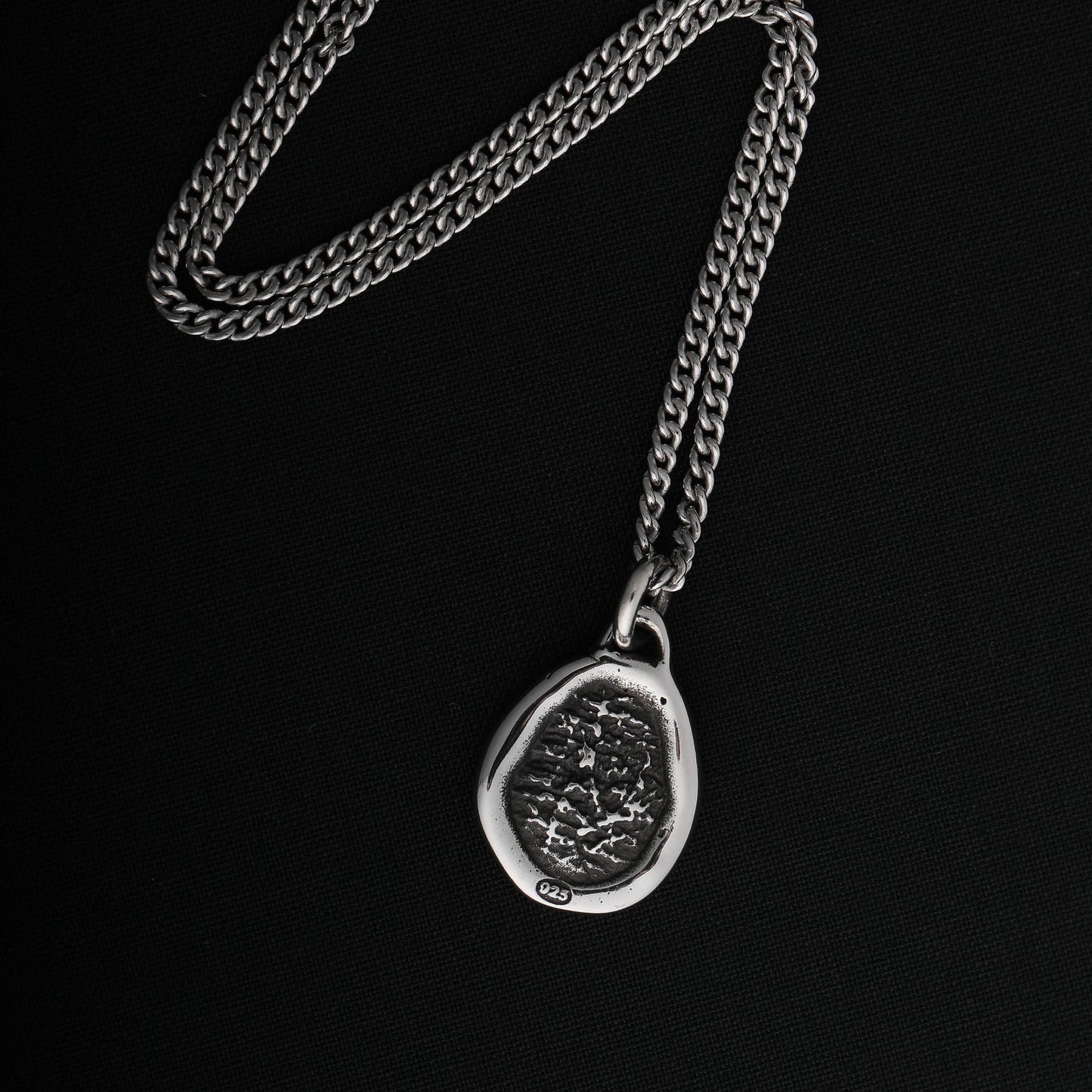 EIJI Necklace Rustic Organic Tag handmade jewelry for man oxidized sterling silver jewelry for men rustic handmade jewelry man