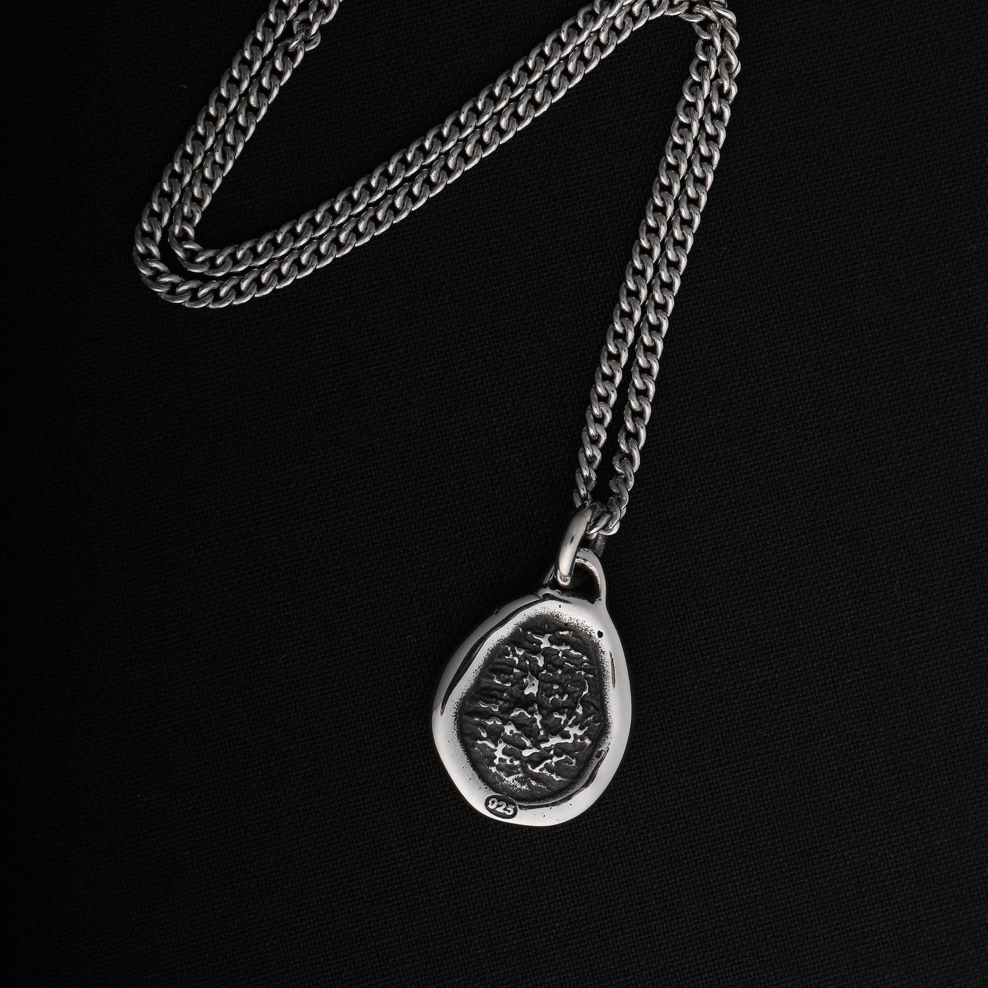 EIJI Necklace Rustic Organic Tag handmade jewelry for man oxidized sterling silver jewelry for men rustic handmade jewelry man