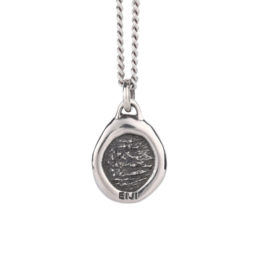 EIJI Necklace Rustic Organic Tag handmade jewelry for man oxidized sterling silver jewelry for men rustic handmade jewelry man
