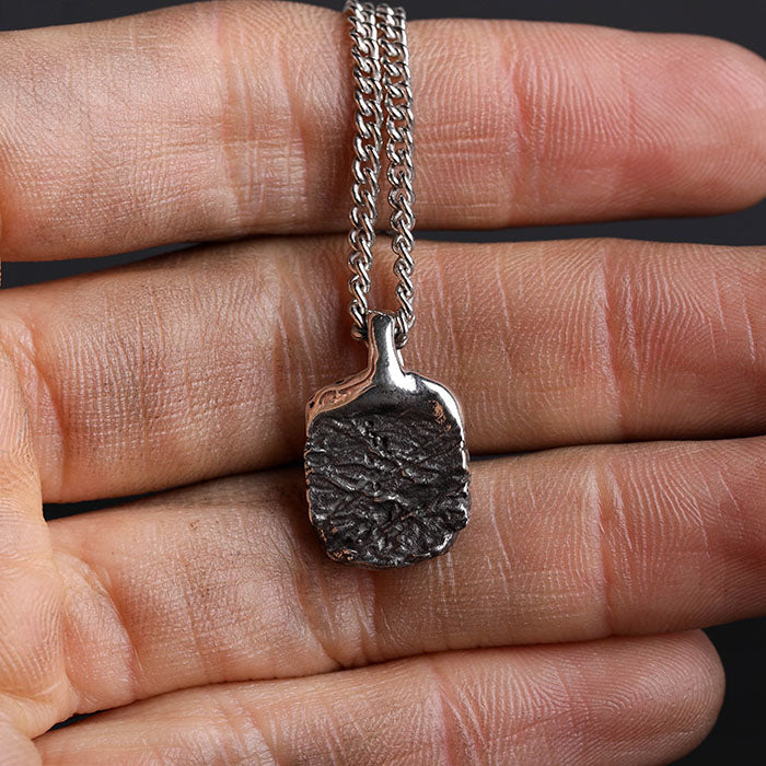EIJI Necklace Rustic Textured Tag handmade jewelry for man oxidized sterling silver jewelry for men rustic handmade jewelry man