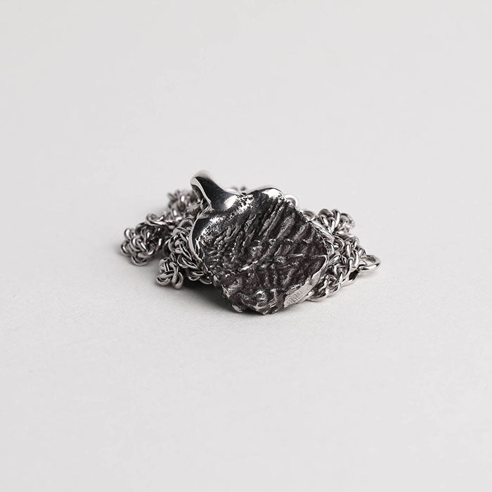 EIJI Necklace Rustic Textured Tag handmade jewelry for man oxidized sterling silver jewelry for men rustic handmade jewelry man
