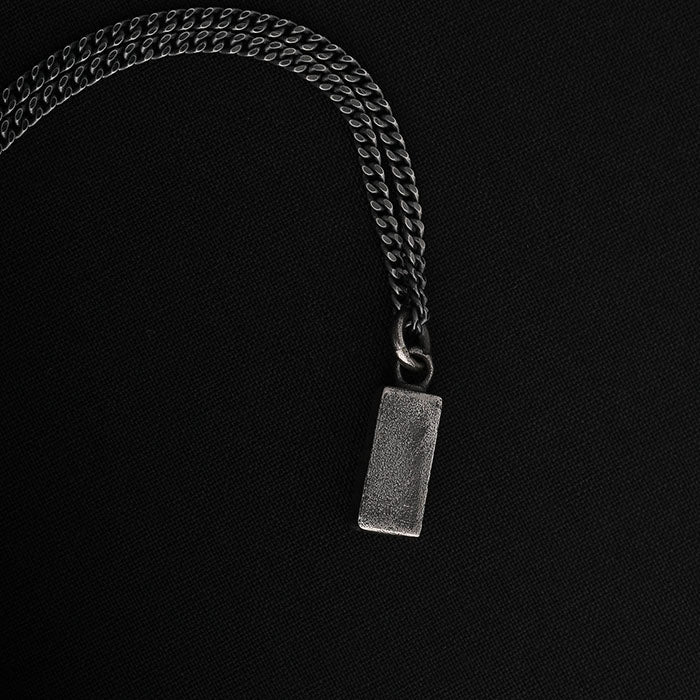 EIJI Necklace Block Pendulum handmade jewelry for man oxidized sterling silver jewelry for men rustic handmade jewelry man