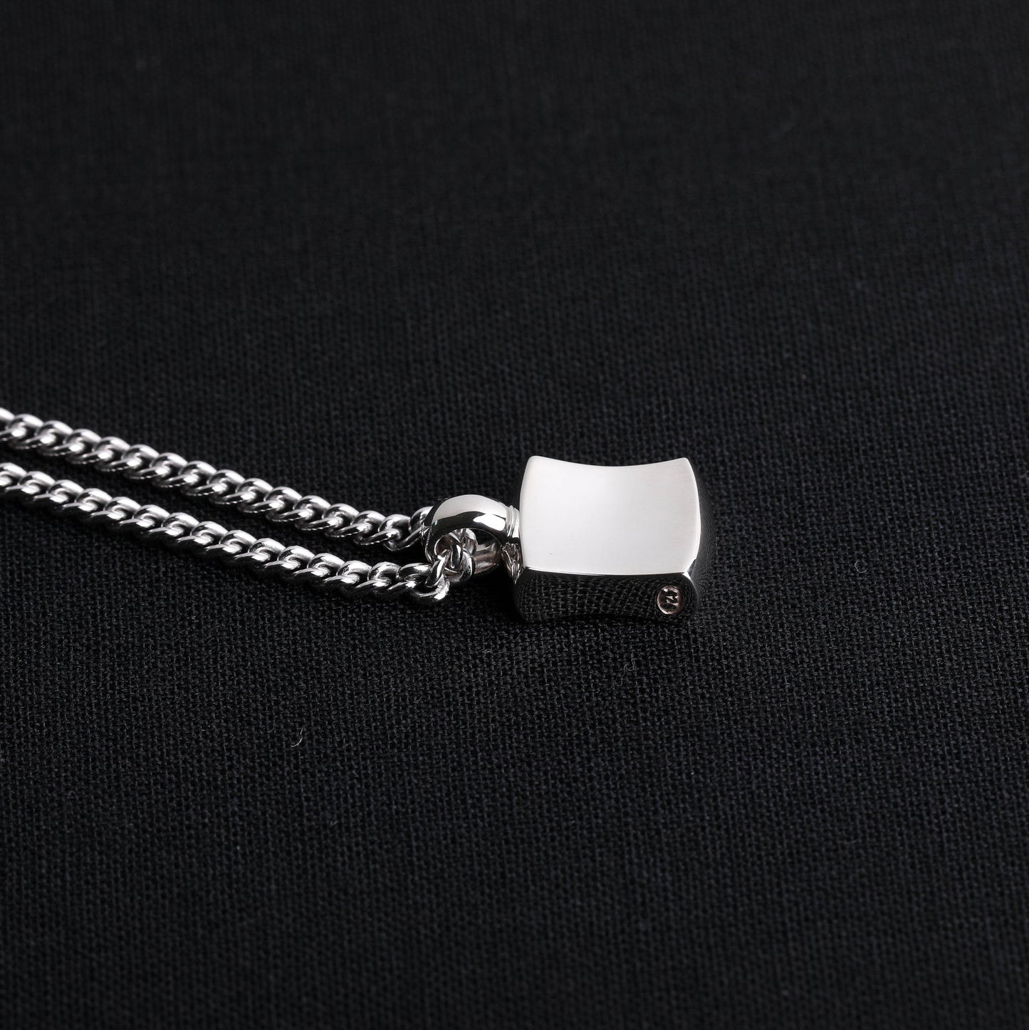 EIJI Necklace Cube Pendulum Pendant handmade jewelry for man oxidized sterling silver jewelry for men rustic handmade jewelry man