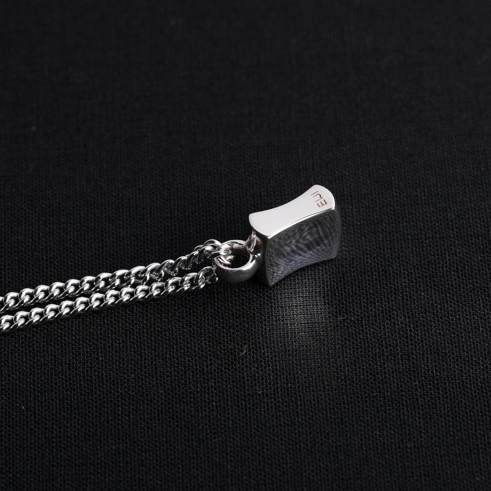 EIJI Necklace Cube Pendulum Pendant handmade jewelry for man oxidized sterling silver jewelry for men rustic handmade jewelry man