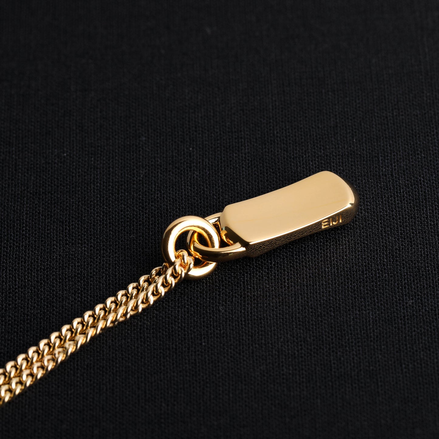 EIJI Necklace Long Tag Pendant in 18K Gold Vermeil handmade jewelry for man oxidized sterling silver jewelry for men rustic handmade jewelry man