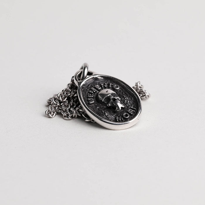 EIJI Necklace Memento Mori handmade jewelry for man oxidized sterling silver jewelry for men rustic handmade jewelry man