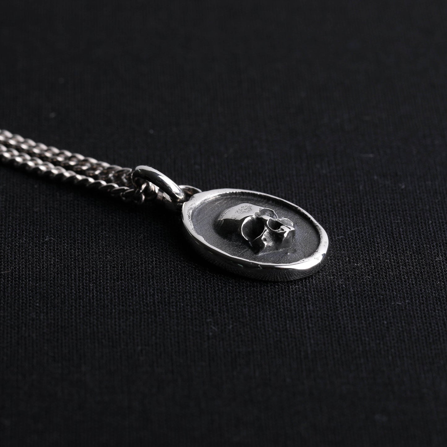 EIJI Necklace Memento Mori Tag handmade jewelry for man oxidized sterling silver jewelry for men rustic handmade jewelry man