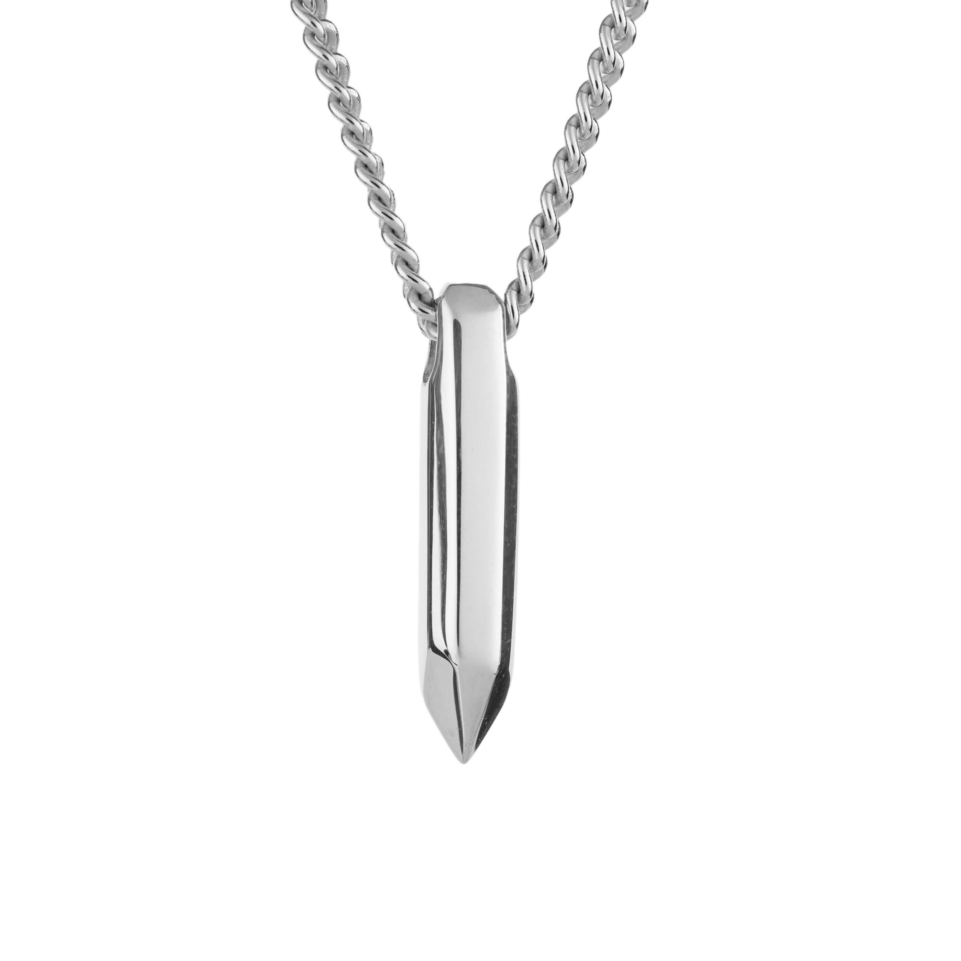 Mens Necklace Crystal Shape Pendant for Men in Sterling Silver – EIJI