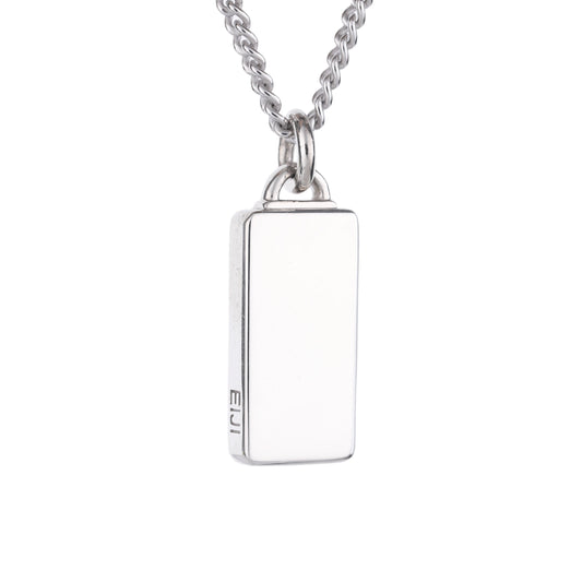EIJI Necklace Mirror Dog Tag Pendant handmade jewelry for man oxidized sterling silver jewelry for men rustic handmade jewelry man