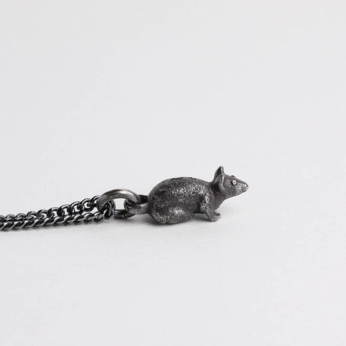 EIJI Necklace Mouse handmade jewelry for man oxidized sterling silver jewelry for men rustic handmade jewelry man