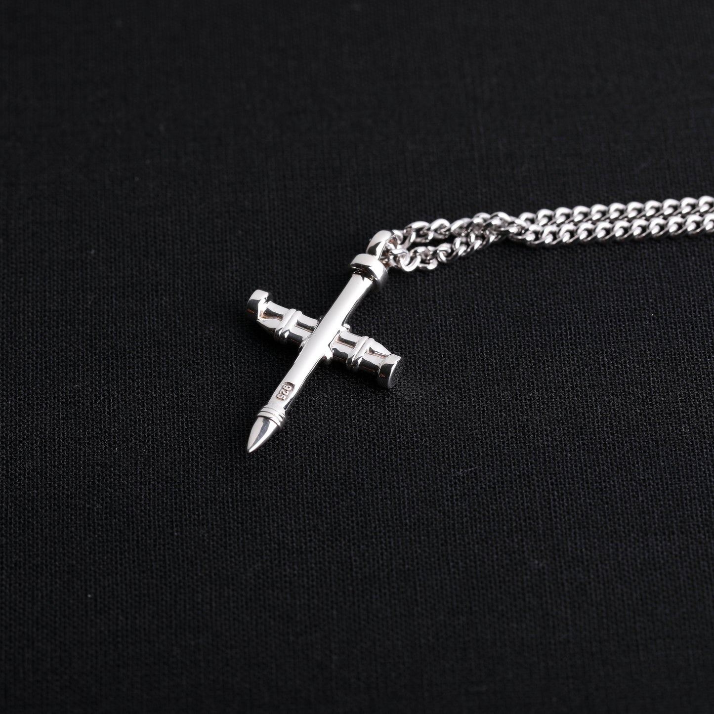 EIJI Necklace Nail Cross handmade jewelry for man oxidized sterling silver jewelry for men rustic handmade jewelry man