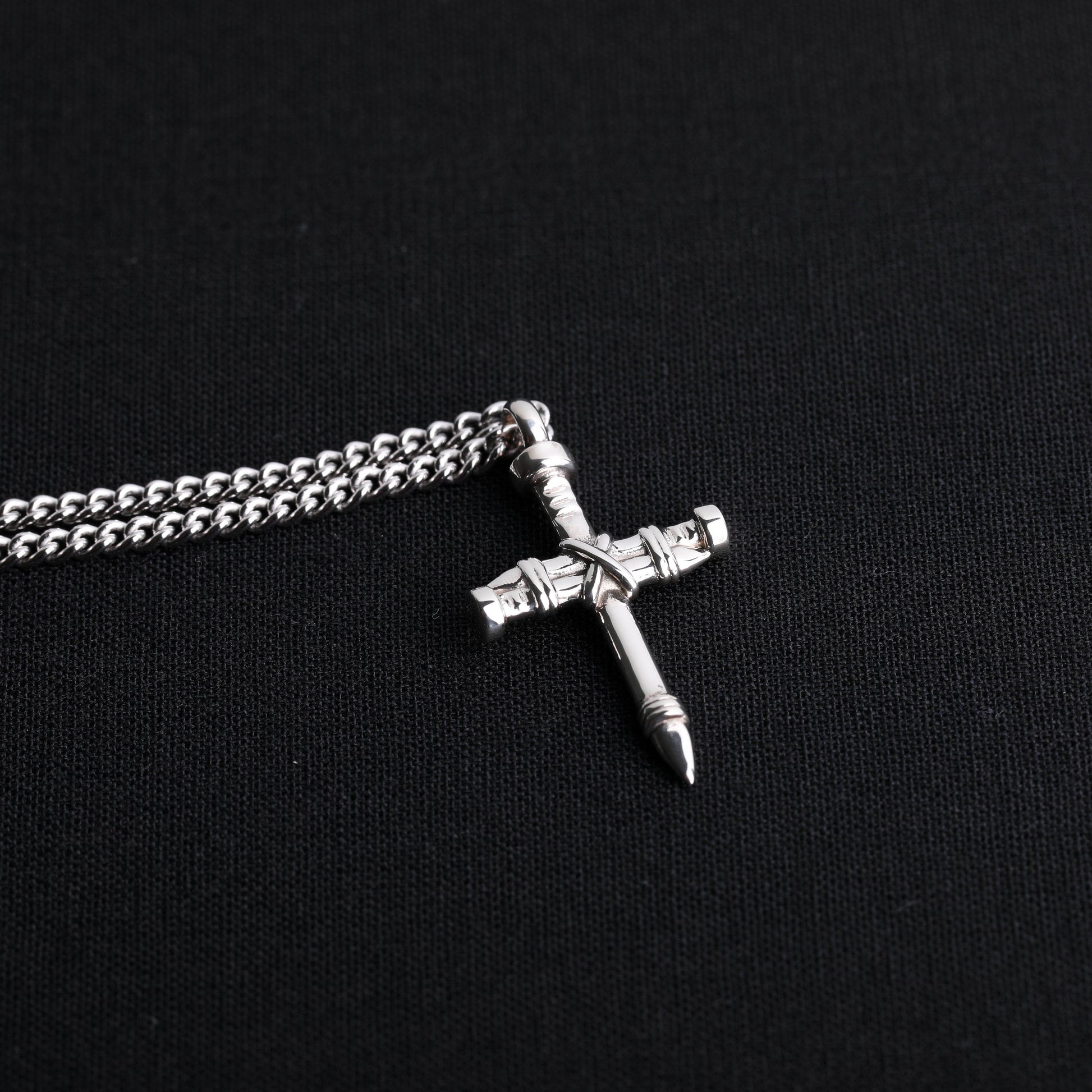 EIJI Necklace Nail Cross handmade jewelry for man oxidized sterling silver jewelry for men rustic handmade jewelry man