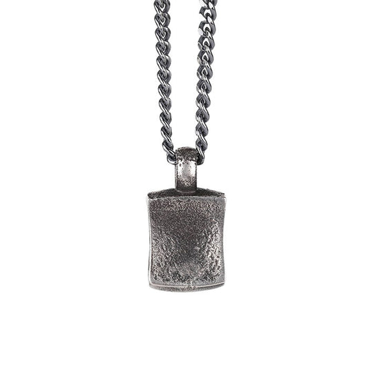 EIJI Necklace Organic Cube handmade jewelry for man oxidized sterling silver jewelry for men rustic handmade jewelry man