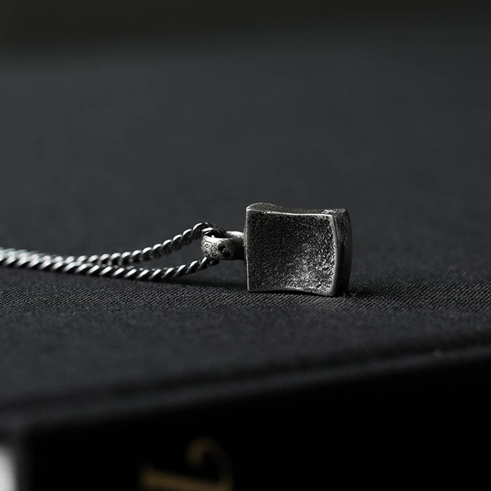 EIJI Necklace Organic Cube handmade jewelry for man oxidized sterling silver jewelry for men rustic handmade jewelry man