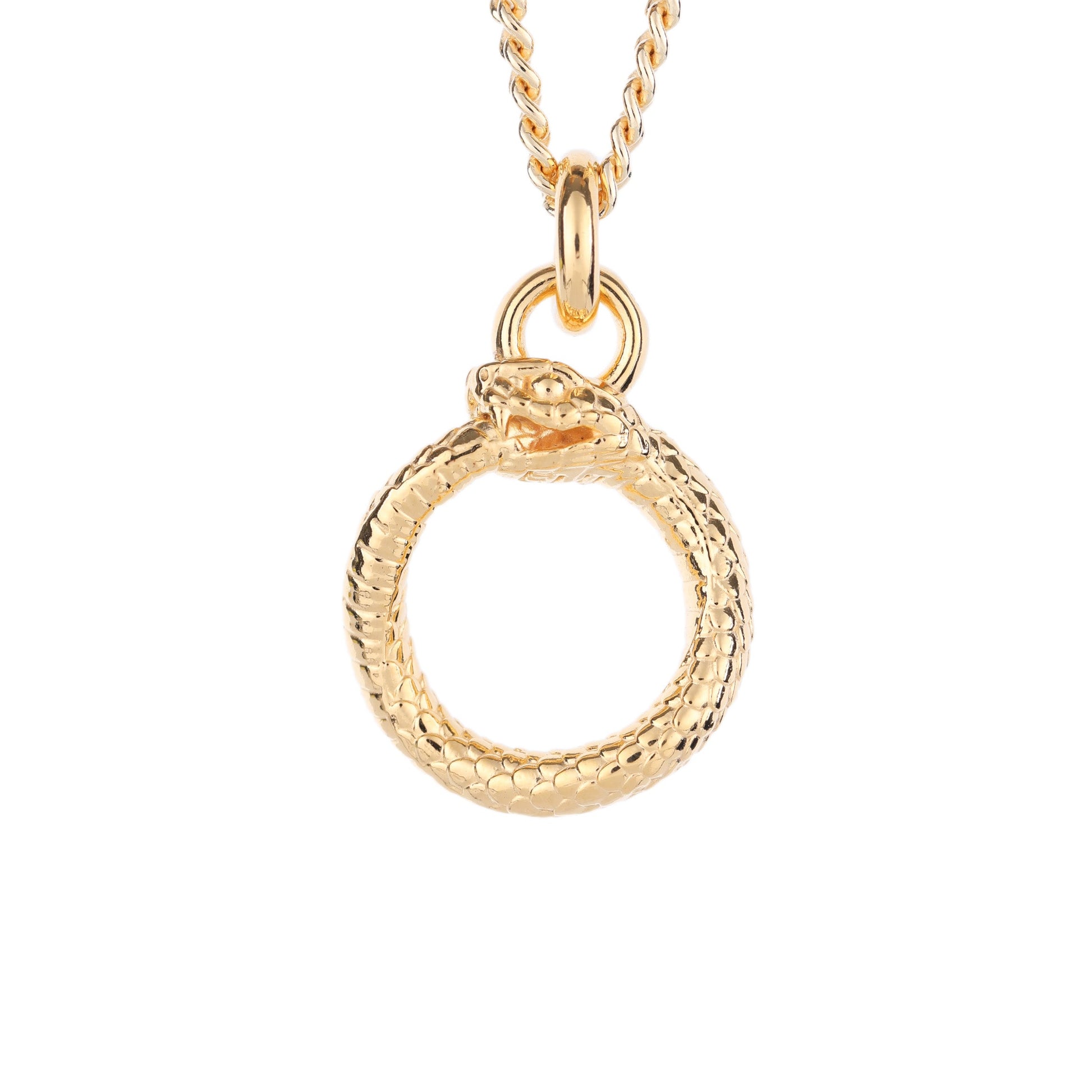 EIJI Necklace Ouroboros Pendant in 18K Gold Vermeil handmade jewelry for man oxidized sterling silver jewelry for men rustic handmade jewelry man