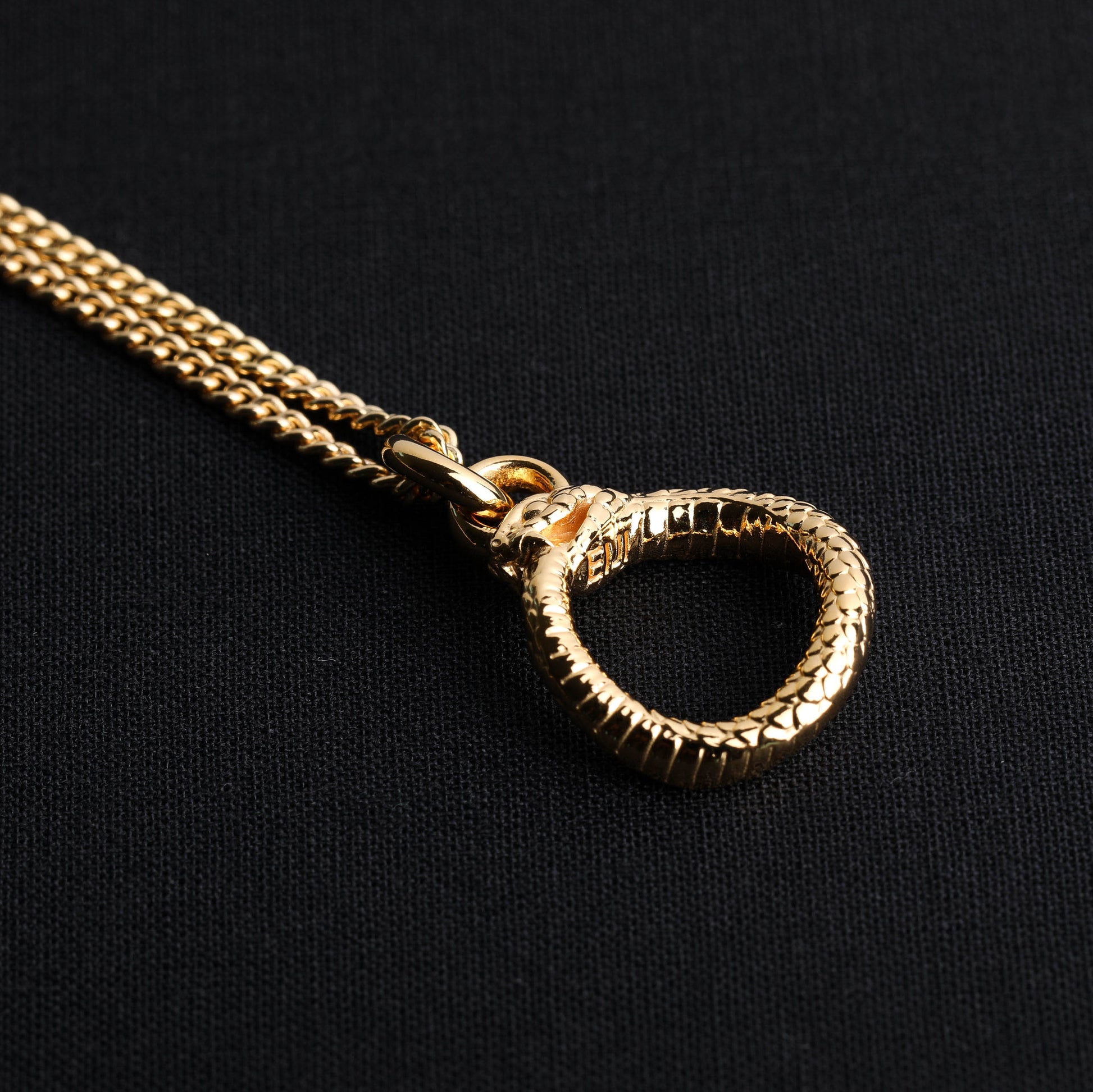 EIJI Necklace Ouroboros Pendant in 18K Gold Vermeil handmade jewelry for man oxidized sterling silver jewelry for men rustic handmade jewelry man