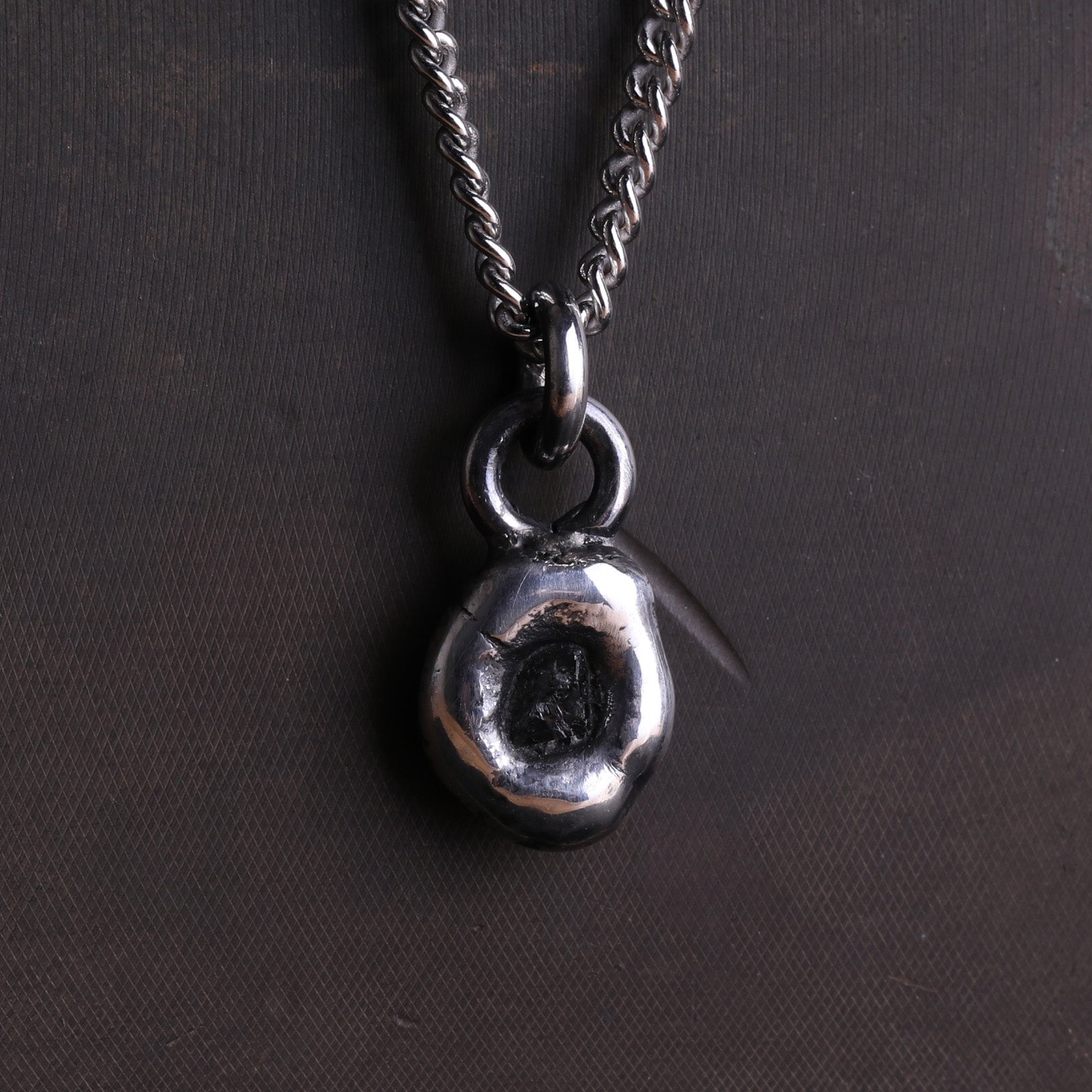 EIJI Necklace Raw Diamon + Silver handmade jewelry for man oxidized sterling silver jewelry for men rustic handmade jewelry man