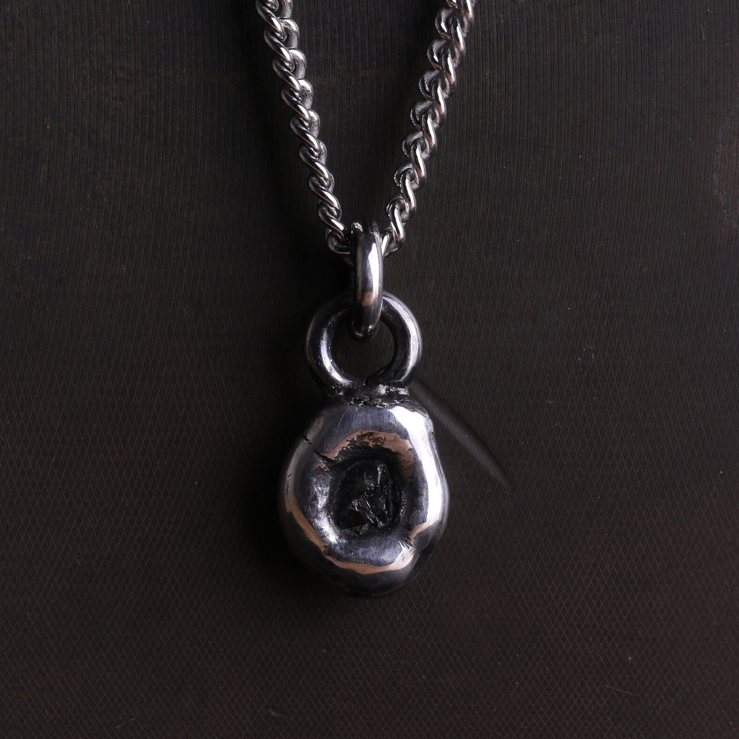 EIJI Necklace Raw Diamon + Silver handmade jewelry for man oxidized sterling silver jewelry for men rustic handmade jewelry man