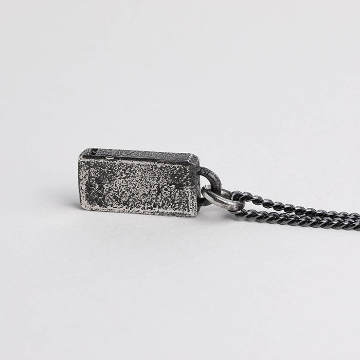 Mens Necklace Rectangle Bar Geometric deals Pendant Handmade in Sterling Silver