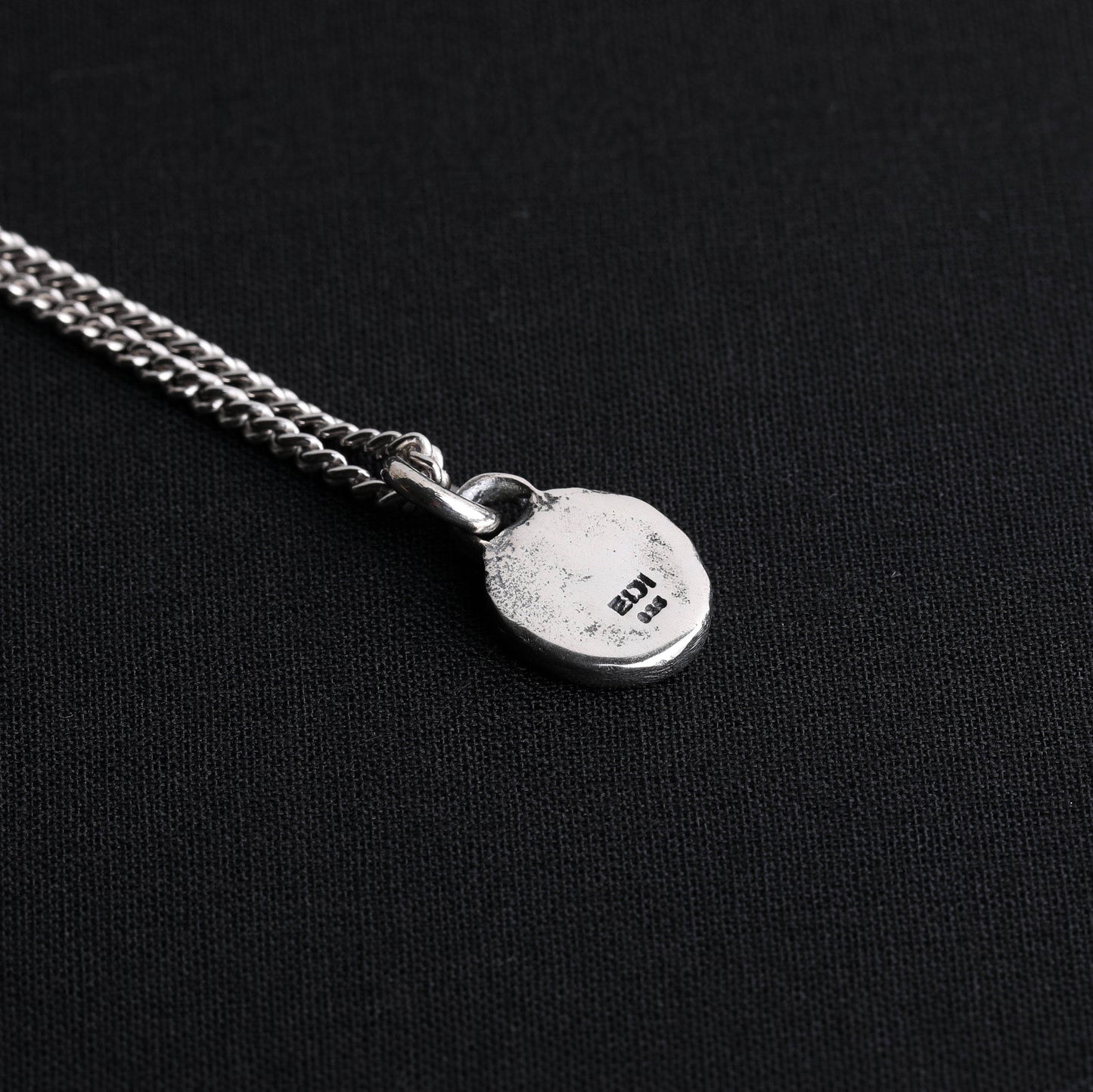 EIJI Necklace Rustic Tag Pendant handmade jewelry for man oxidized sterling silver jewelry for men rustic handmade jewelry man