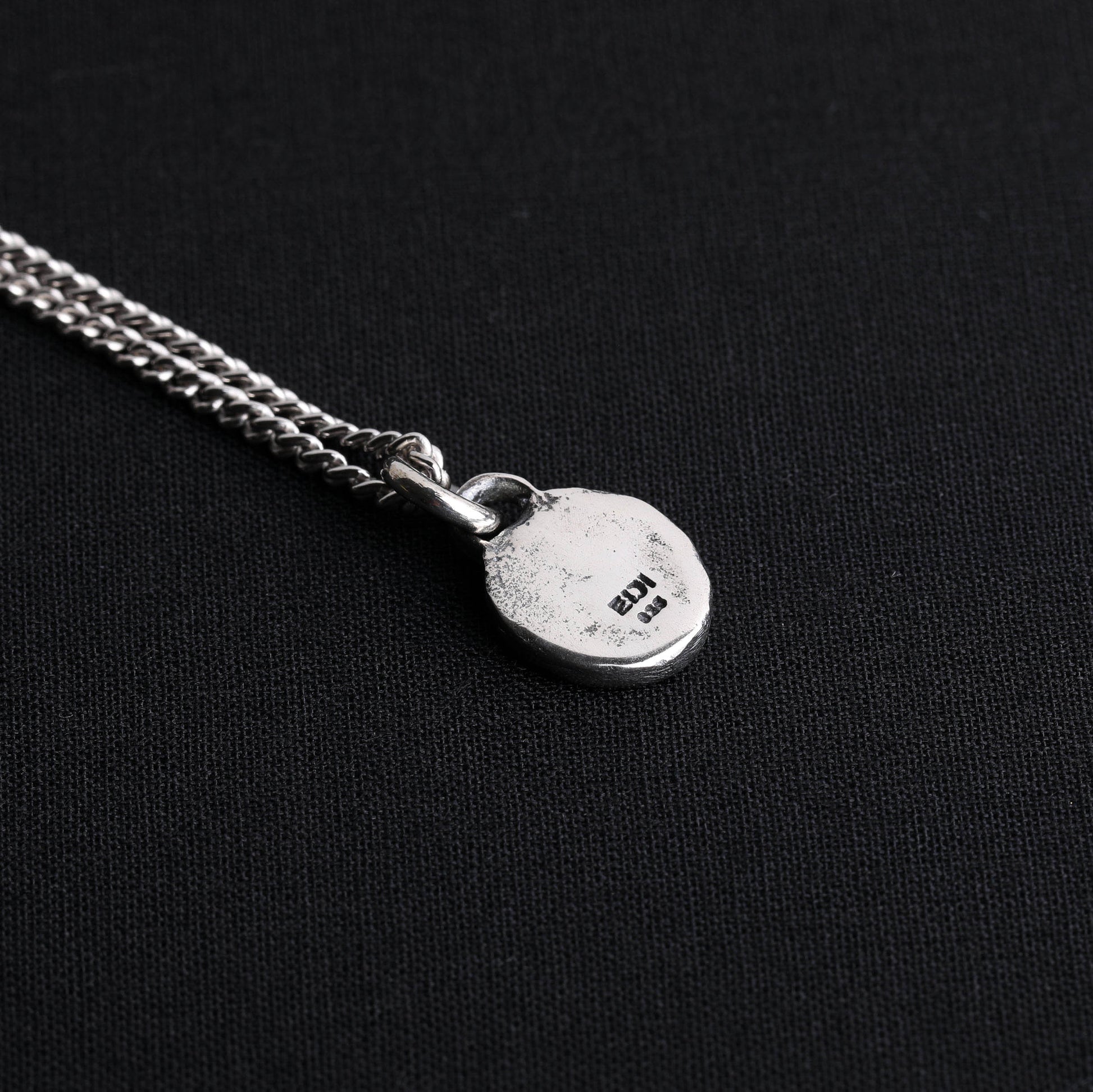 EIJI Necklace Rustic Tag Pendant handmade jewelry for man oxidized sterling silver jewelry for men rustic handmade jewelry man