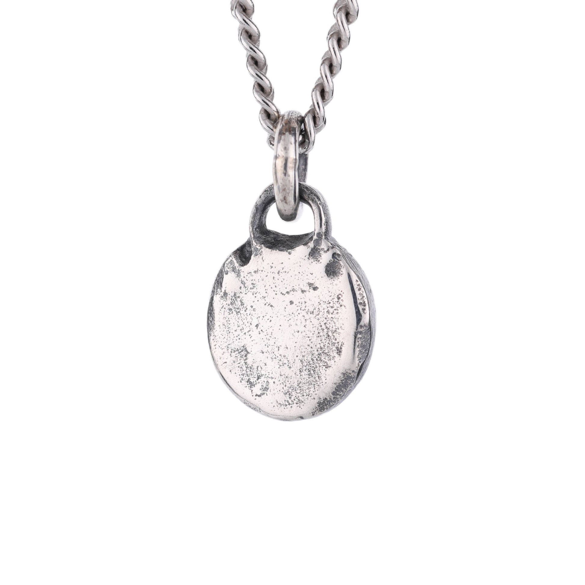 EIJI Necklace Rustic Tag Pendant handmade jewelry for man oxidized sterling silver jewelry for men rustic handmade jewelry man
